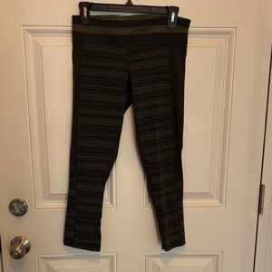 lululemon Black and Green Striped Leggings